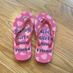 Juicy Couture Pink Heart Flip Flops
